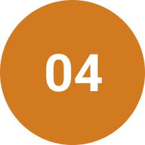 Brown circular badge with the number 04 in white text