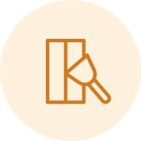 Icon of a hammer hitting a block or door