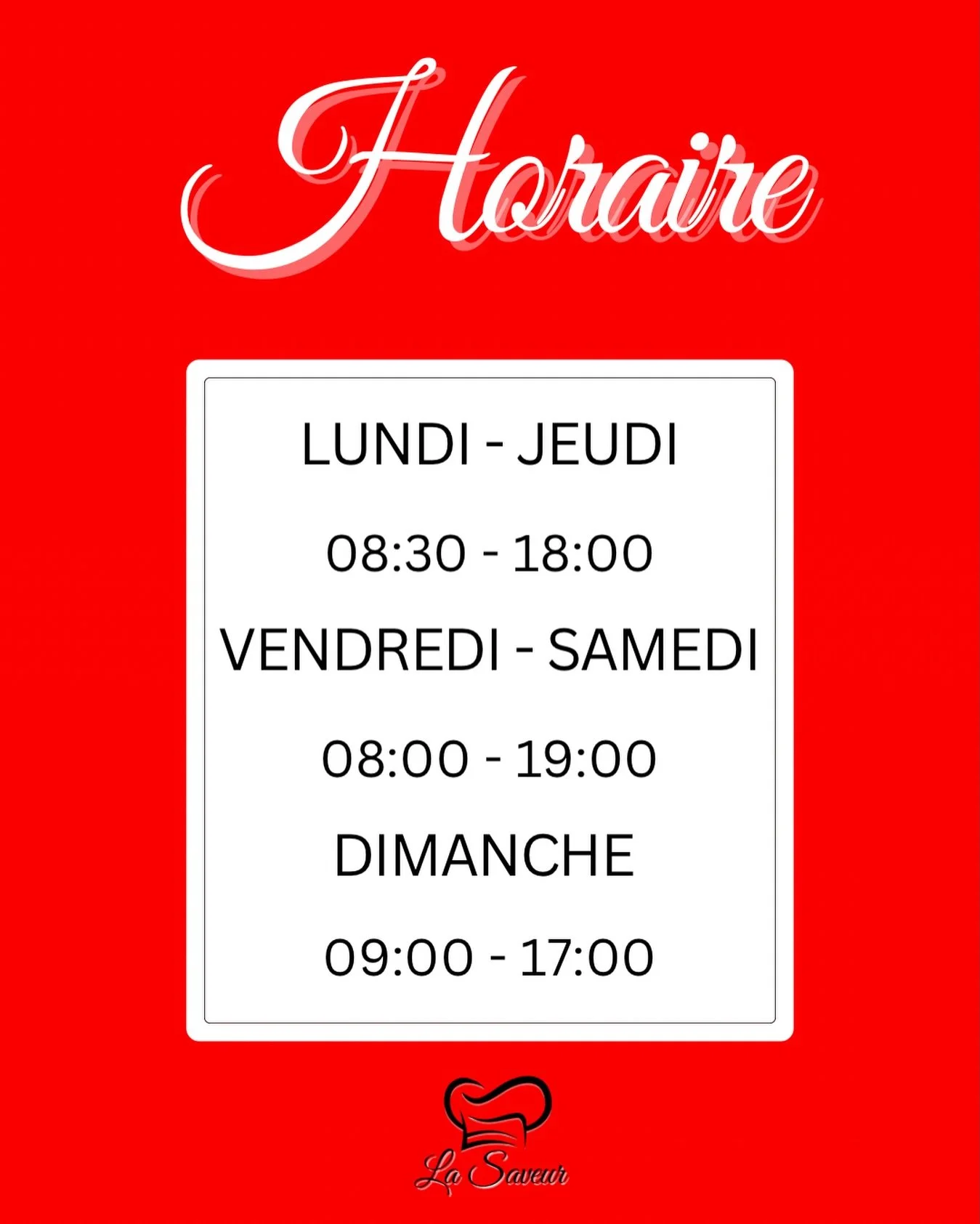 ☀️ L&rsquo;horaire d&rsquo;&eacute;t&eacute; arrive !

&Agrave; partir du 23 mars, nous passons &agrave; notre horaire d&rsquo;&eacute;t&eacute;.
Les nouvelles heures d&rsquo;ouverture sont dans la publication.

On vous attends!!