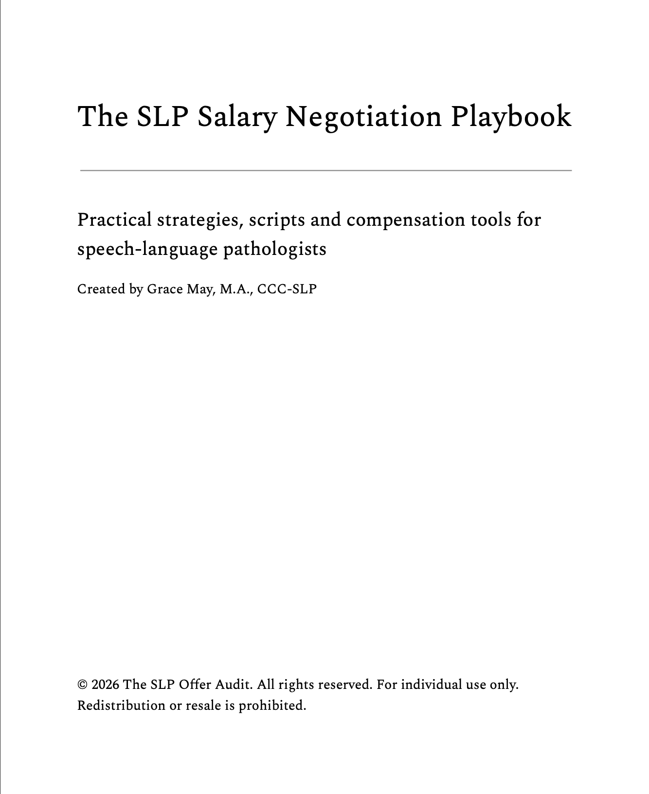 SLP Salary Negotiation Playbook