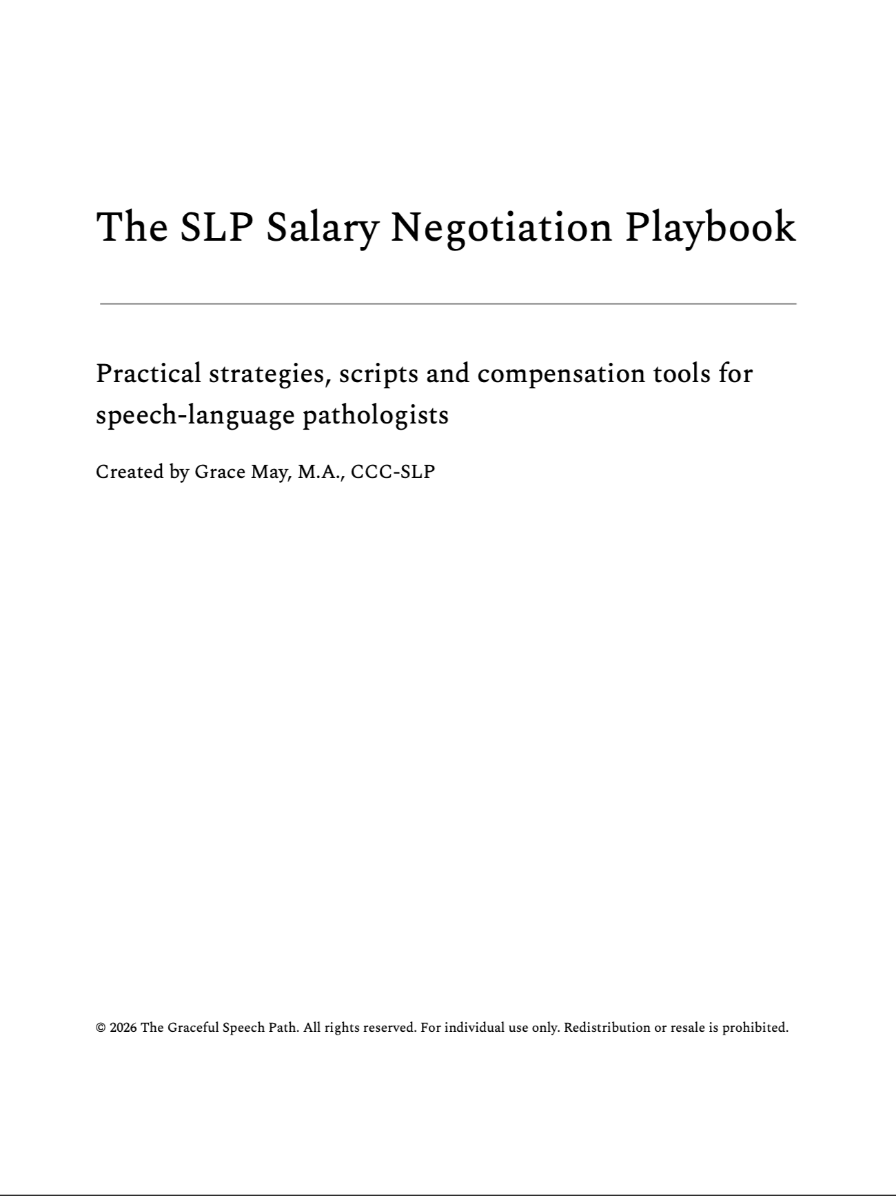 SLP Salary Negotiation Playbook