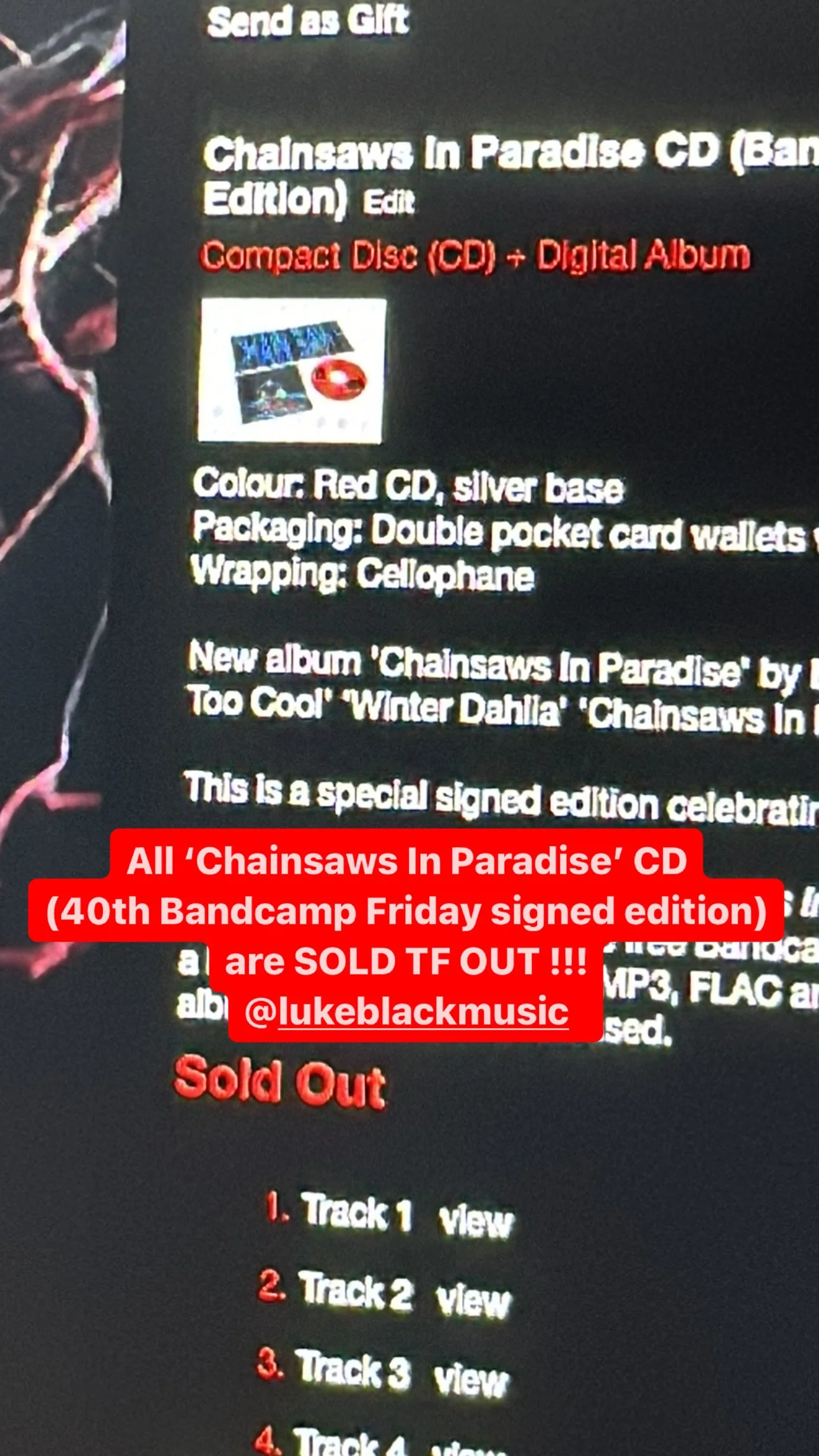 Bandcamp Friday - All CD products Were Sold Out
