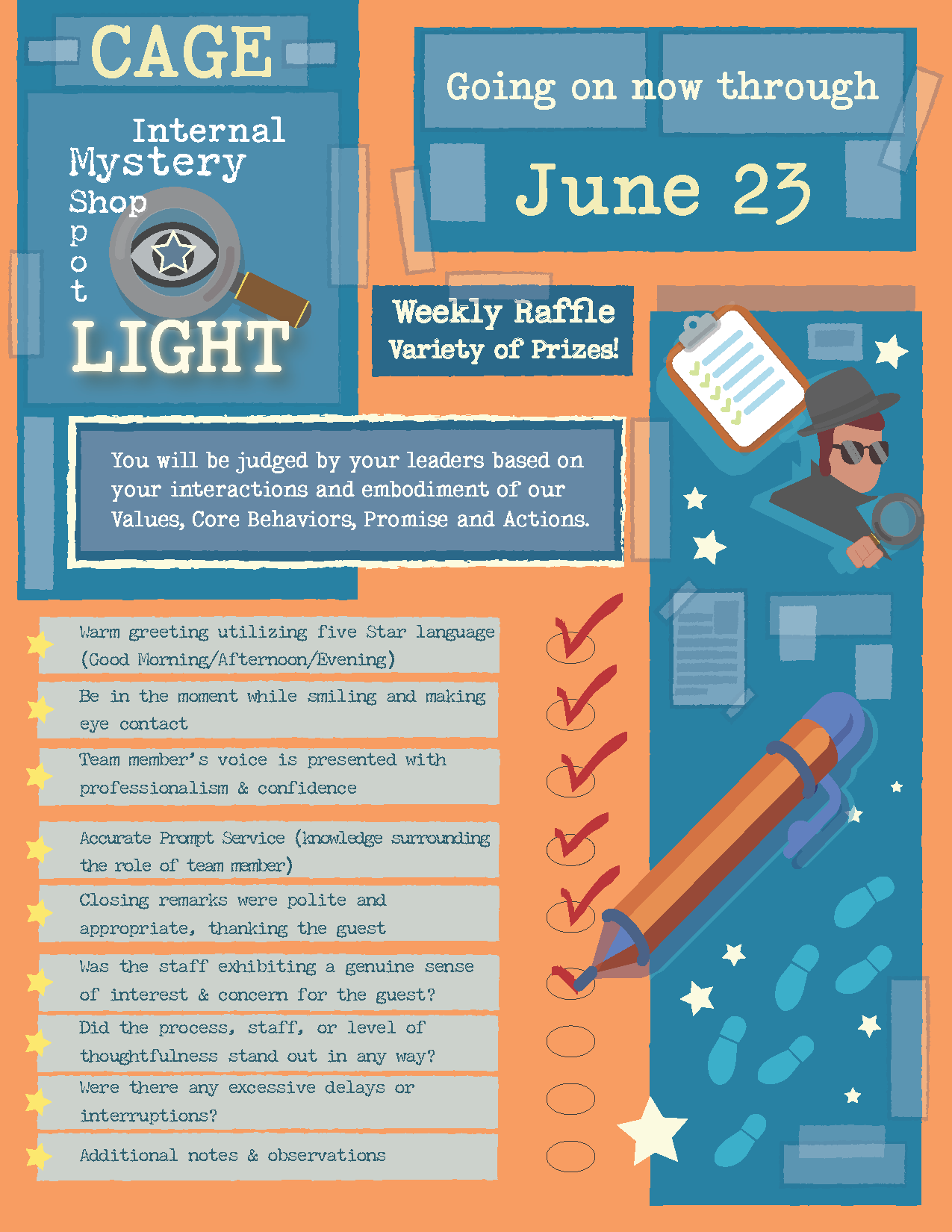 Cage's Internal Mystery Shop Spot Light Flyer