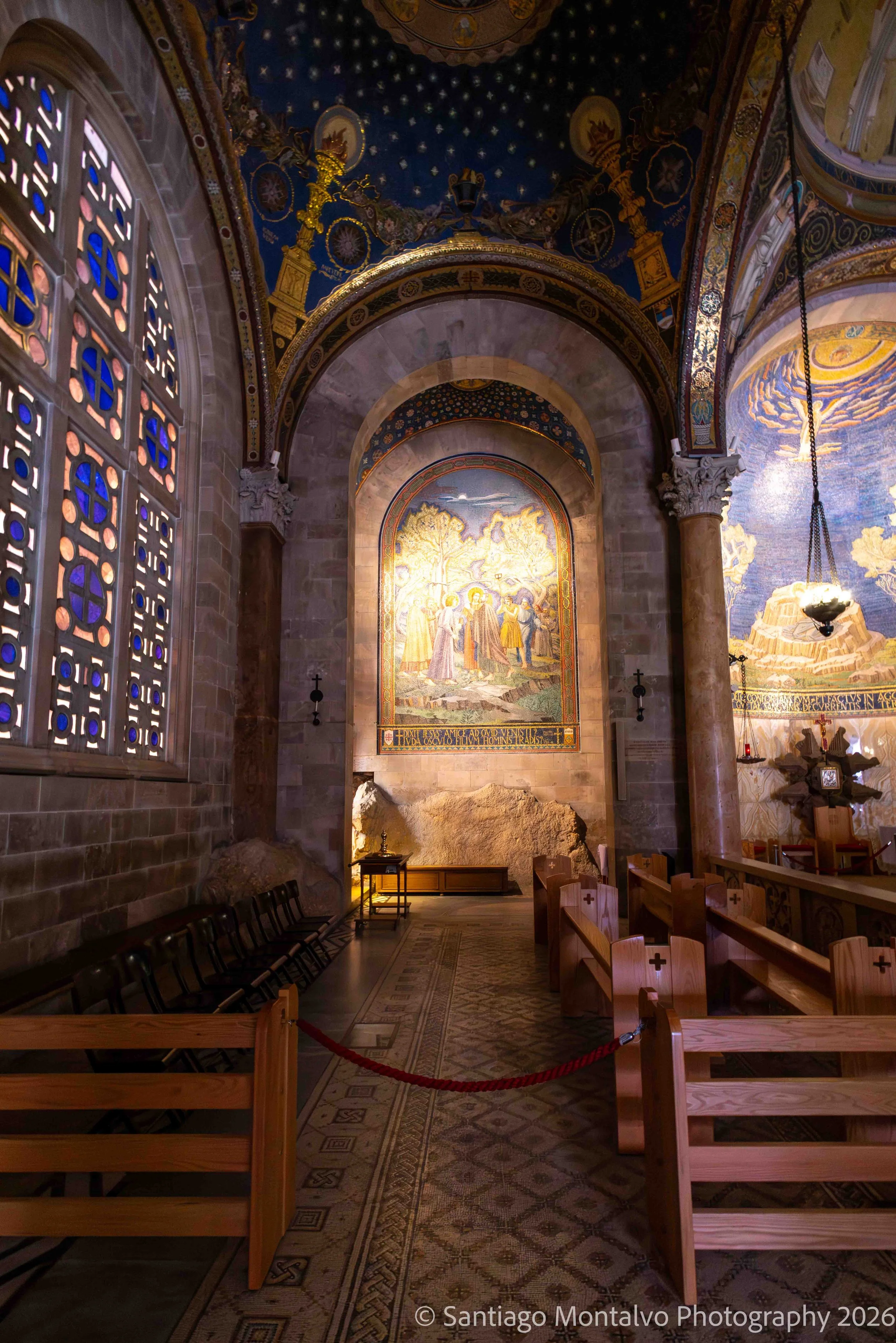 Sacred Light — Jerusalem. Light and architectural detail create an atmosphere of reverence within a historic sanctuary.
