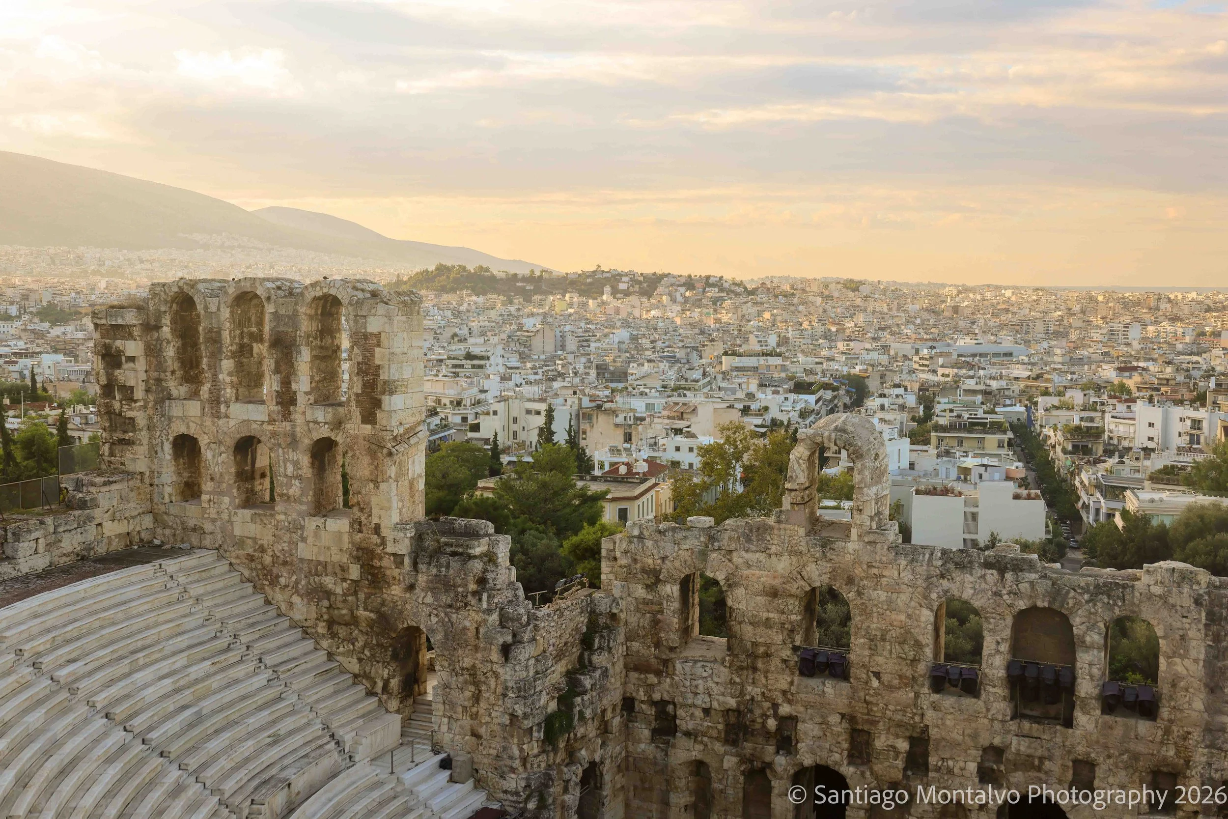 Echoes of Ancient Athens — Athens, Greece. Ancient theater ruins offer a sweeping perspective on the city's extraordinary history.
