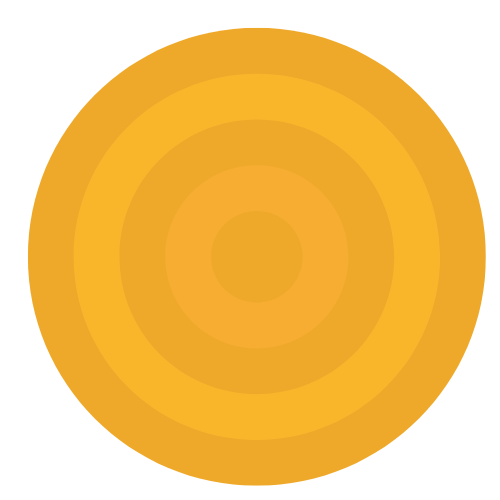 A circular profession symbol with concentric rings in shades of orange.