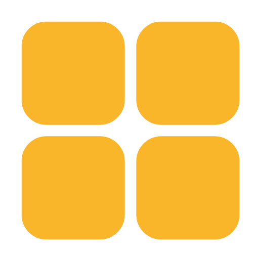 Four yellow rounded squares arranged in a 2x2 grid.