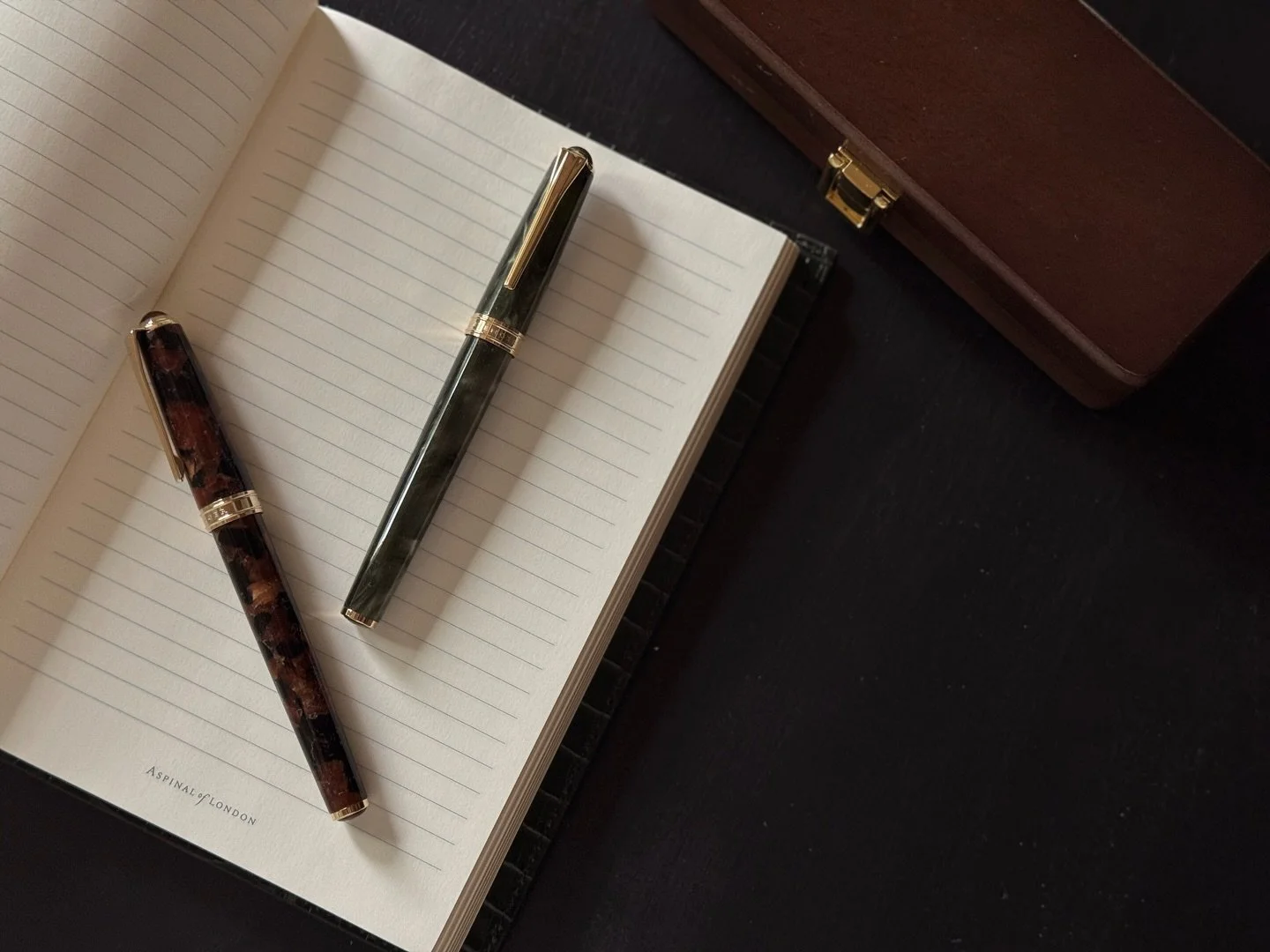 The Levenger True Writer are beautifully crafted pens, with polished marbled resin, 24-karat gold-plated trim, stainless steel nib made in Germany and a writing experience so smooth it will make you wonder why you ever used anything else.

We are dee