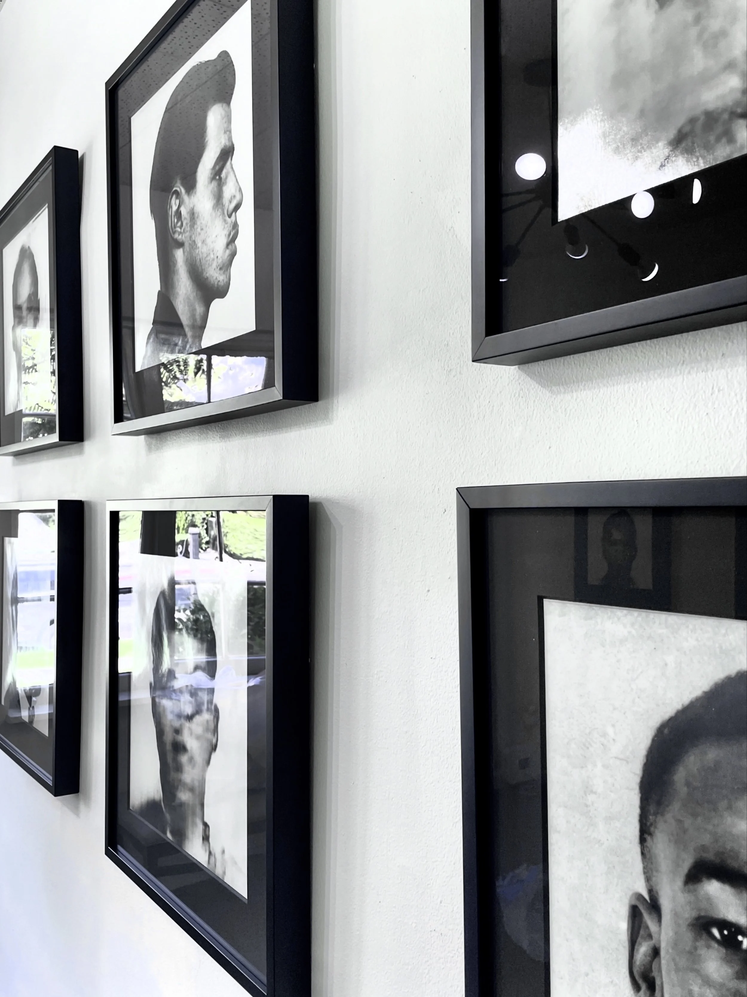 Front and Profile by Adam Chin: AI-generated portraiture from historical mugshots. Silver gelatin prints exploring facial recognition, bias, and photographic truth.