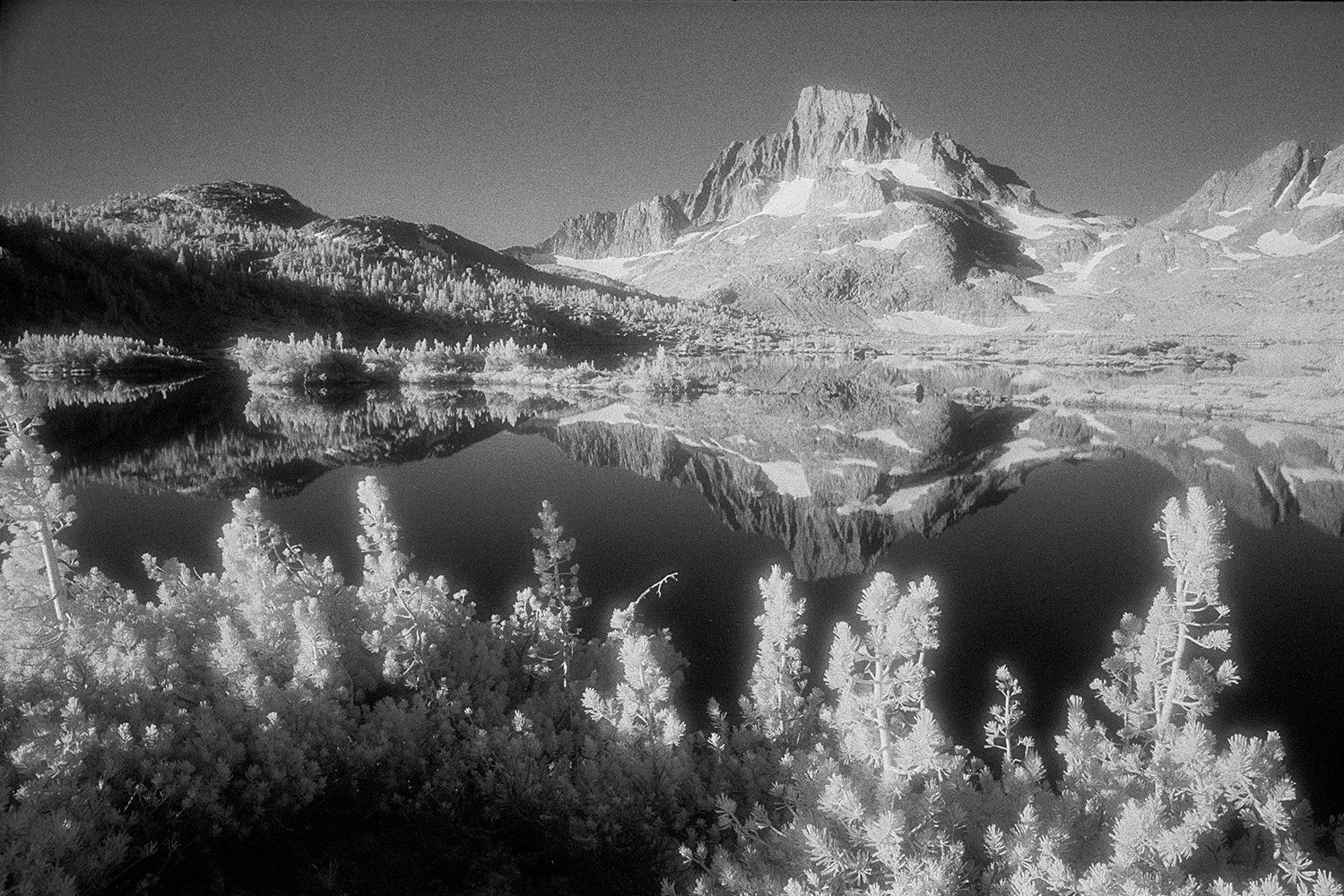Bill Helsel,
Thousand Island Lake and Banner Peak,
Gelatin silver print from infrared film negative, 11 × 14 inches