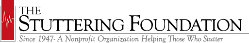 Logo of The Stuttering Foundation with the text "Since 1947 - A Nonprofit Organization Helping Those Who Stutter".