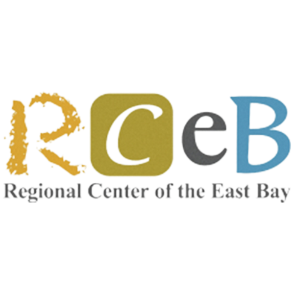 Logo for Regional Center of the East Bay with stylized letters and tagline
