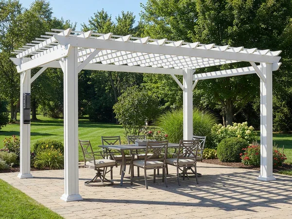 Stratford 14x10 Pergola w/ soft shade – White