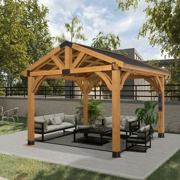 12x10 Arlington Gazebo with Electric - Lt Brown