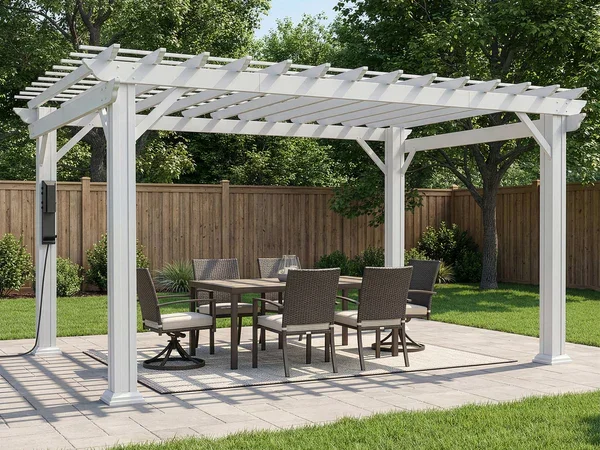 Stratford 14x12 Pergola w/ soft shade – White
