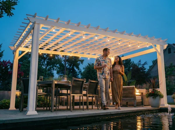 Stratford 16x12 Pergola w/soft shade – White