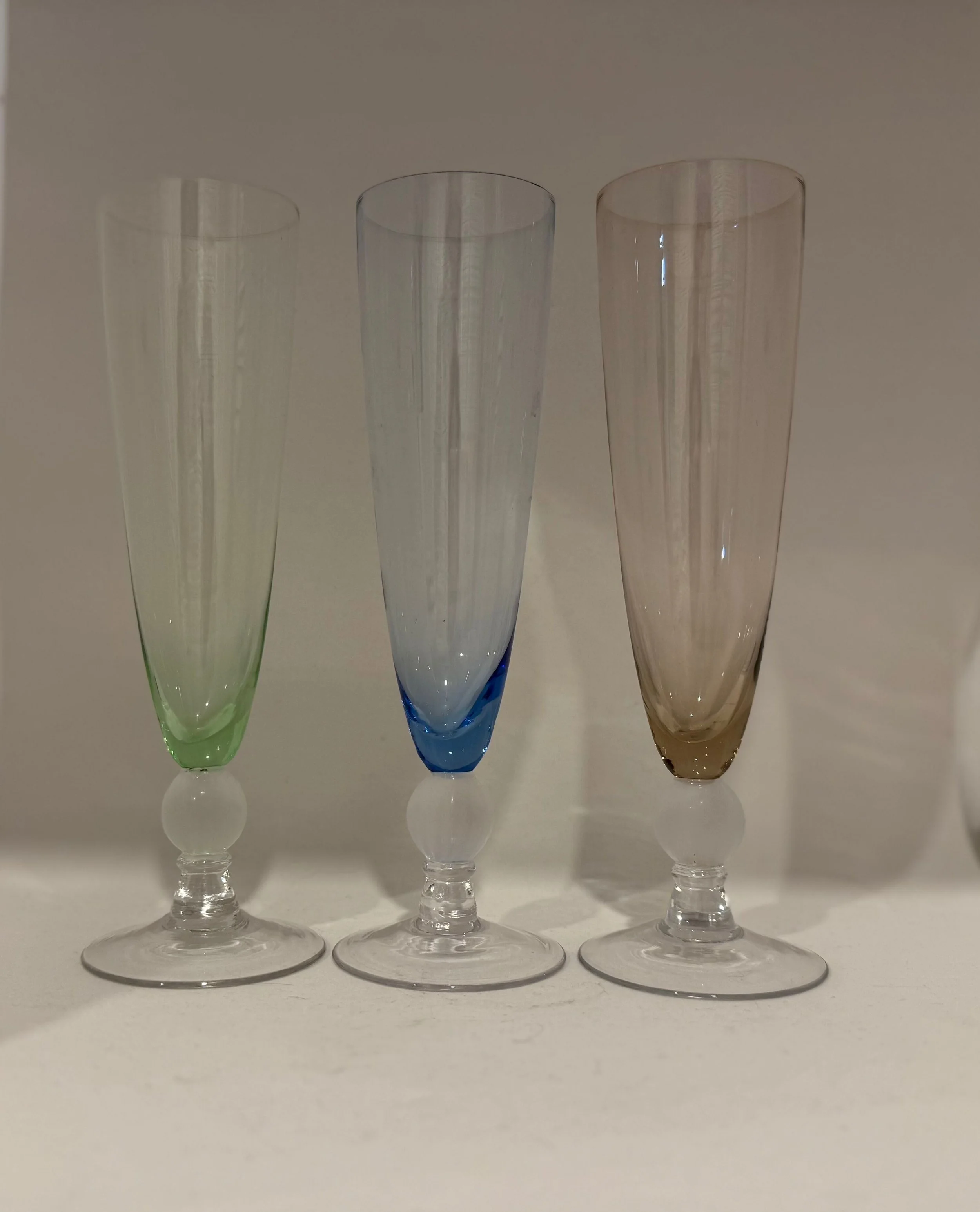 Multicolor Vintage Champagne Flutes - Set of 3