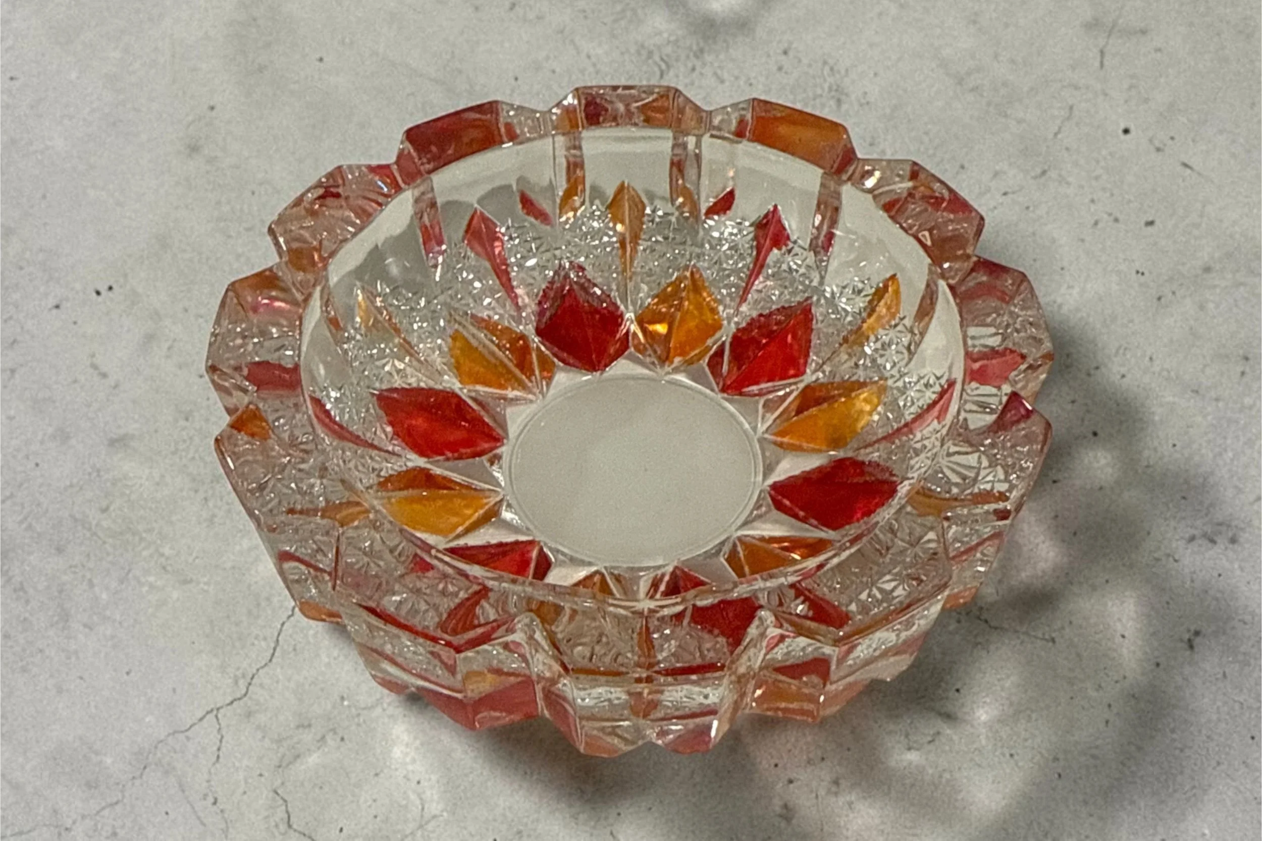 Vintage Multi-Color Glass Ashtray