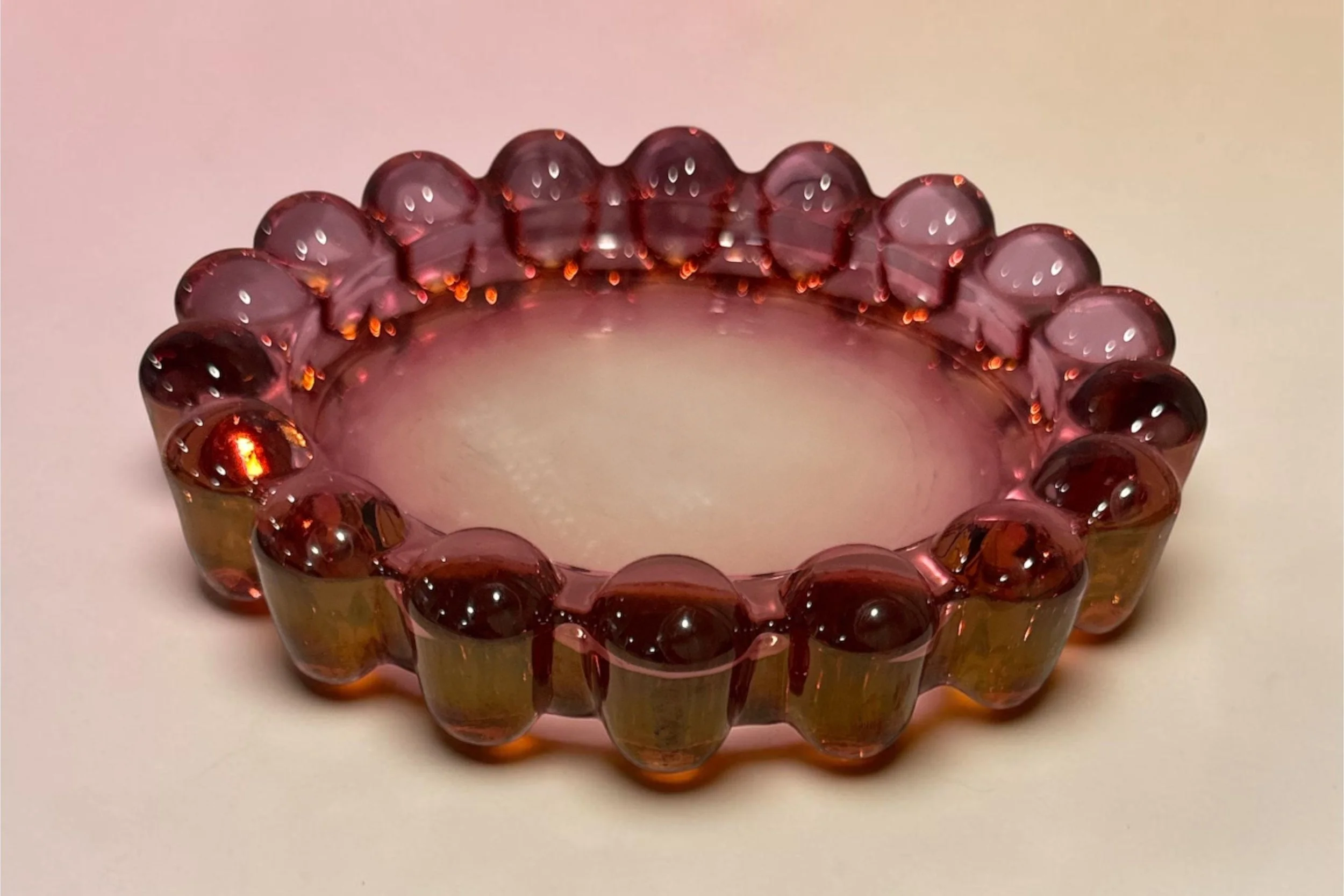 Vintage Boopie Bubble Pink Ashtray by Anchor Hocking