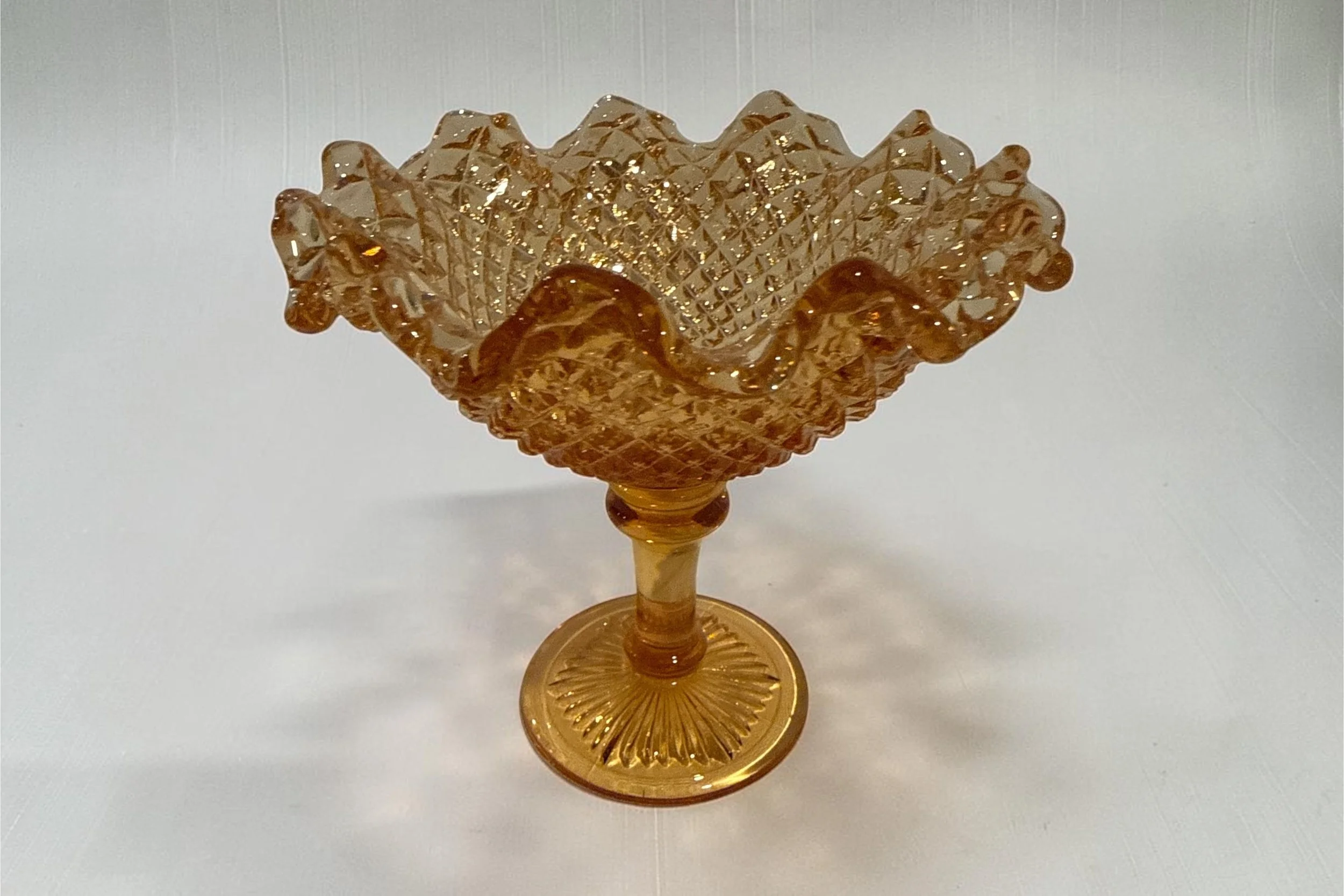 Vintage English Hobnail Amber Comport / Candy Dish by Westmoreland