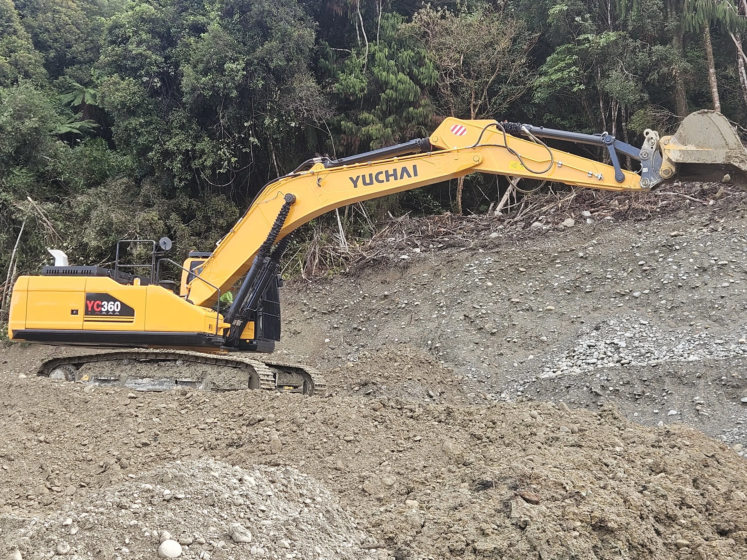 YC360 30T excavator operating on a mine site in New Zealand
