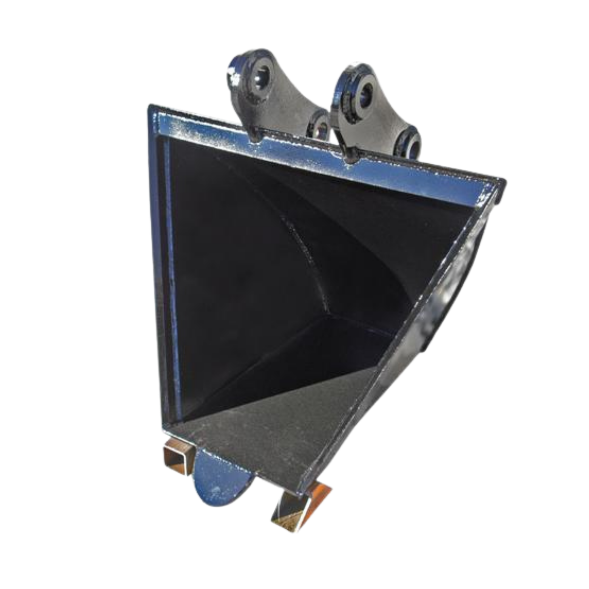 A steel roller slide with a black surface, mounted on a metal frame.