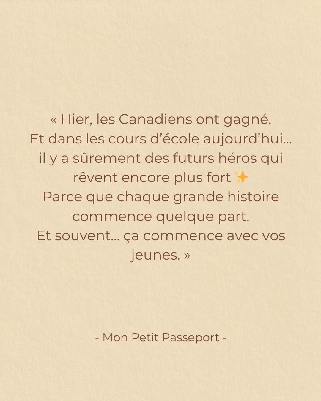 Encouragez vos jeunes &agrave; r&ecirc;ver ! ✨🏒