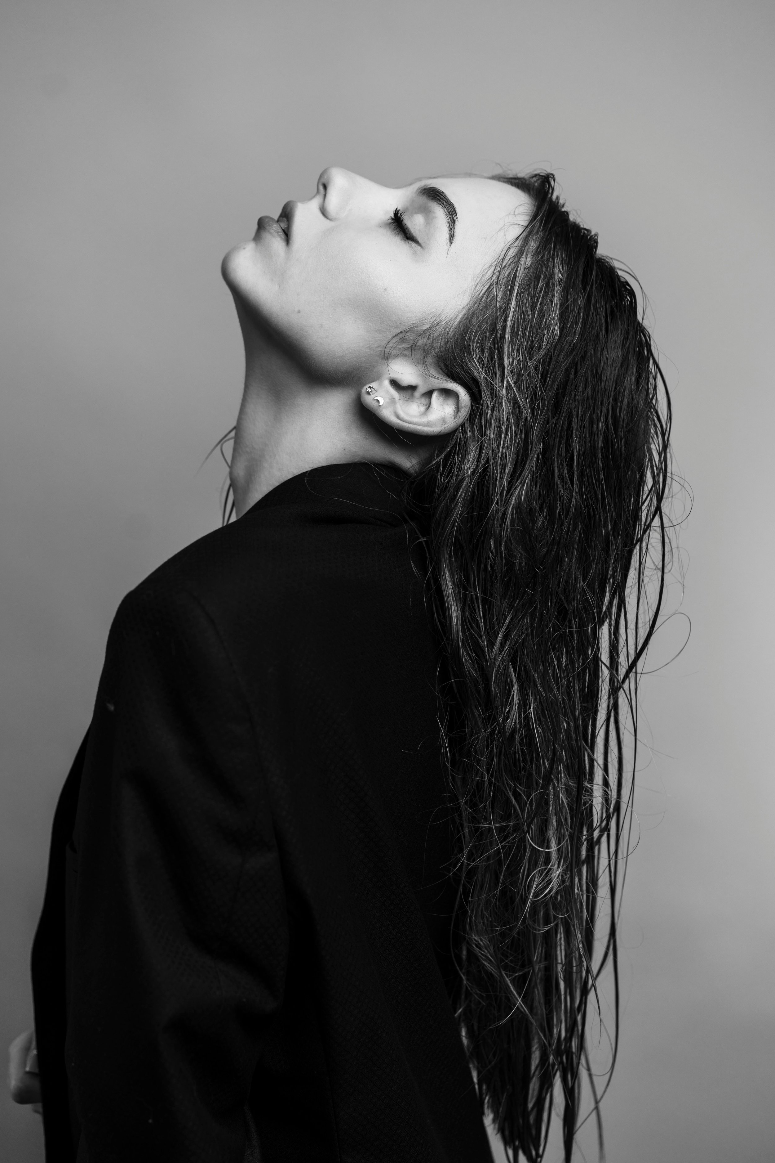 Editorial wet hair texture hairstyle inspiration