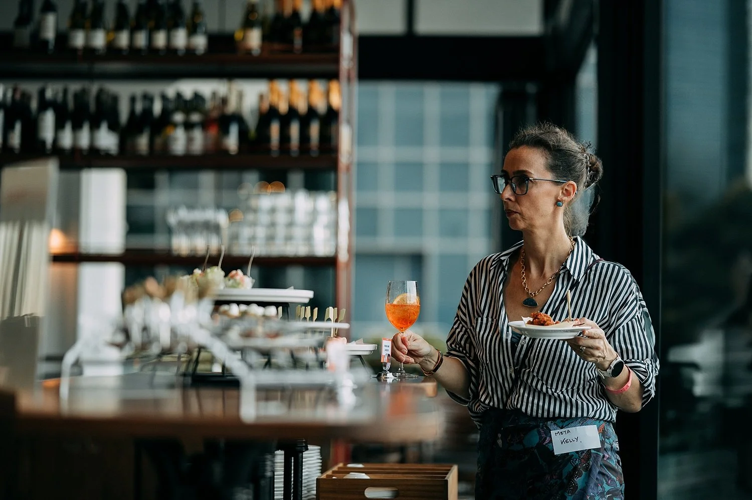 Candid corporate event photography of women