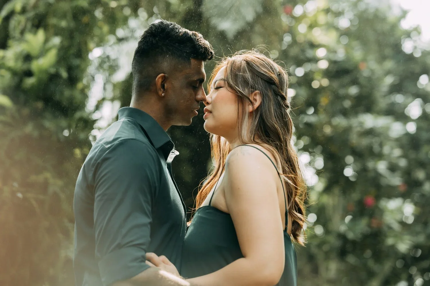 Candid prewedding photoshoot at Cloud Forest waterfall Gardens by the Bay