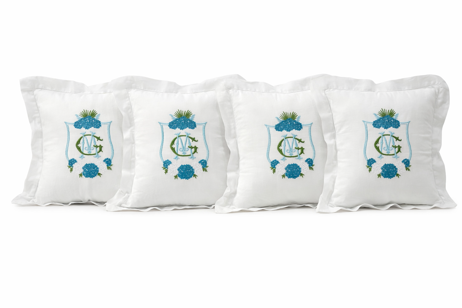 Custom Embroidery - Linen Hemstitch Pillow