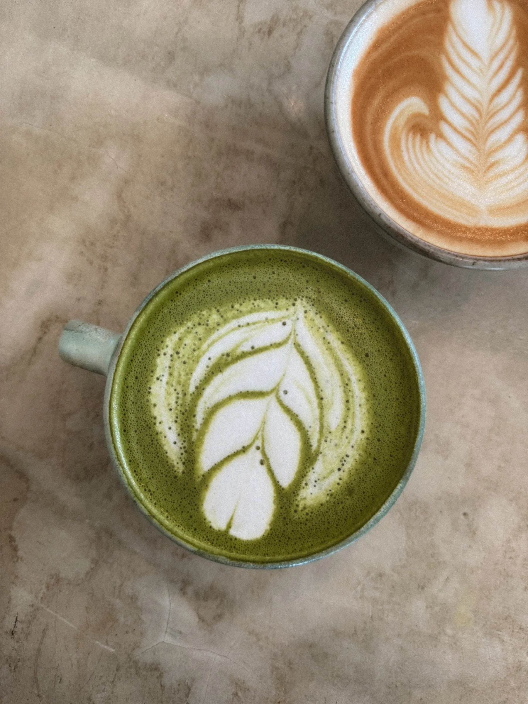 matcha and coffee