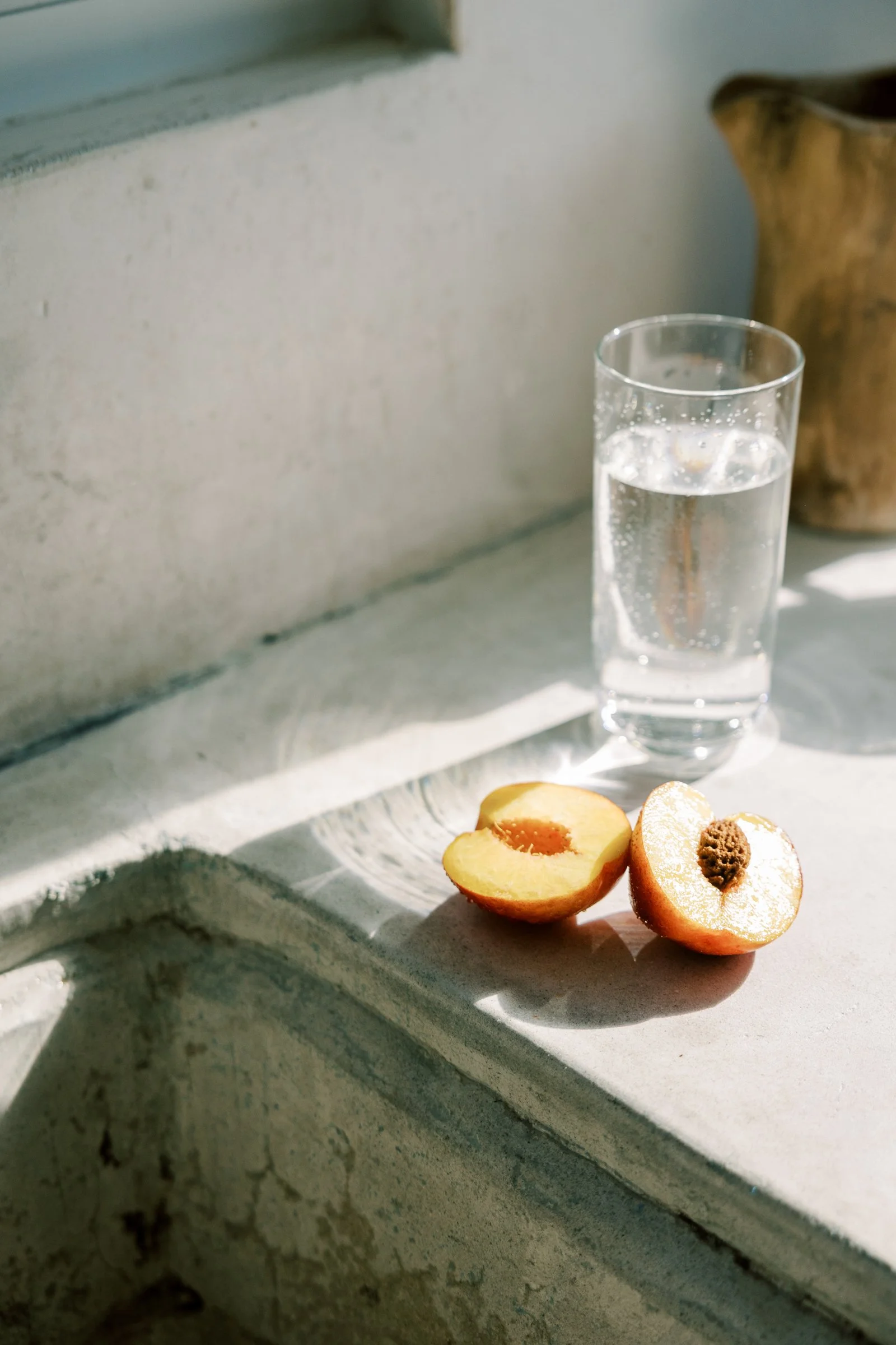 citrus and water glass
