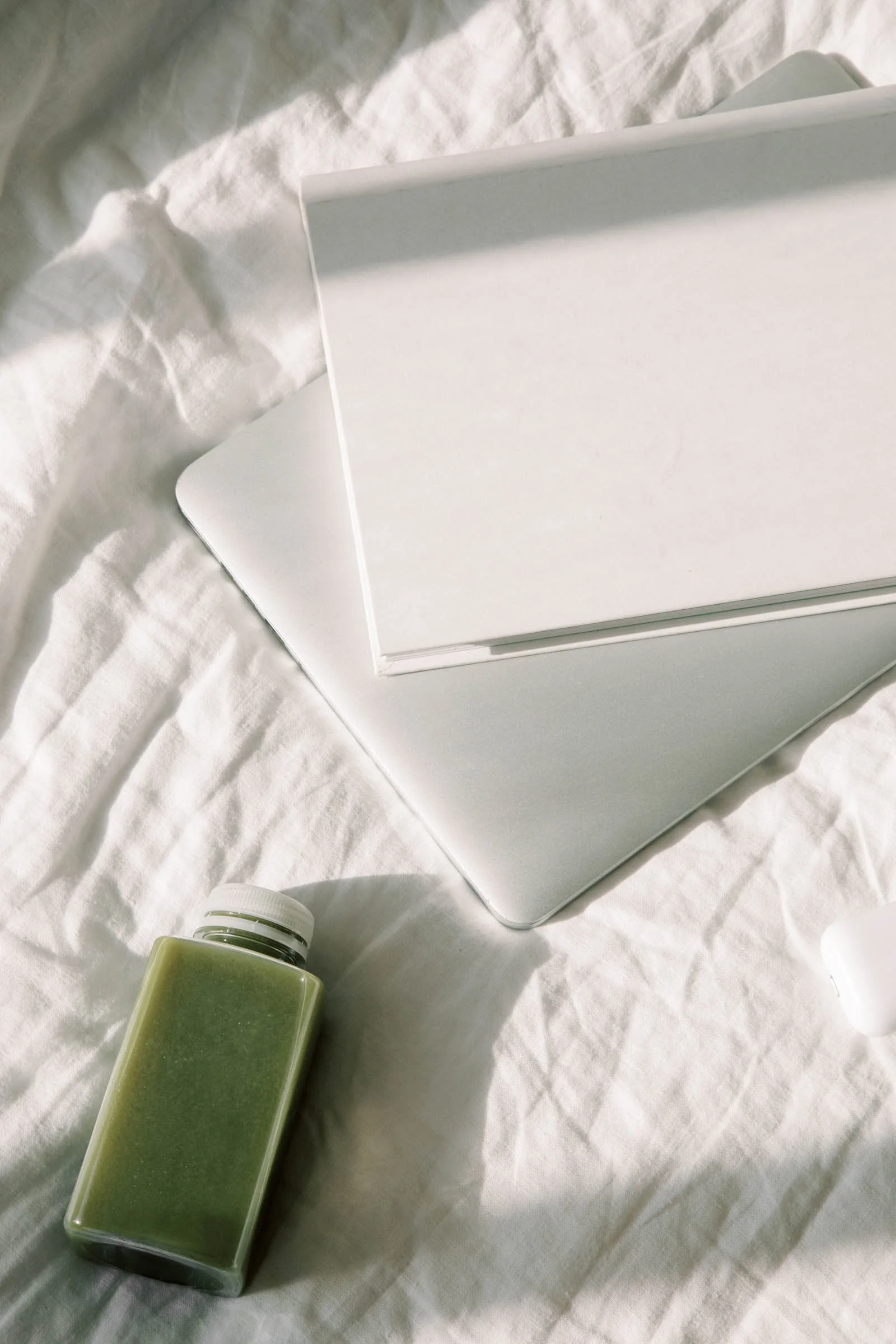 laptop and green juice