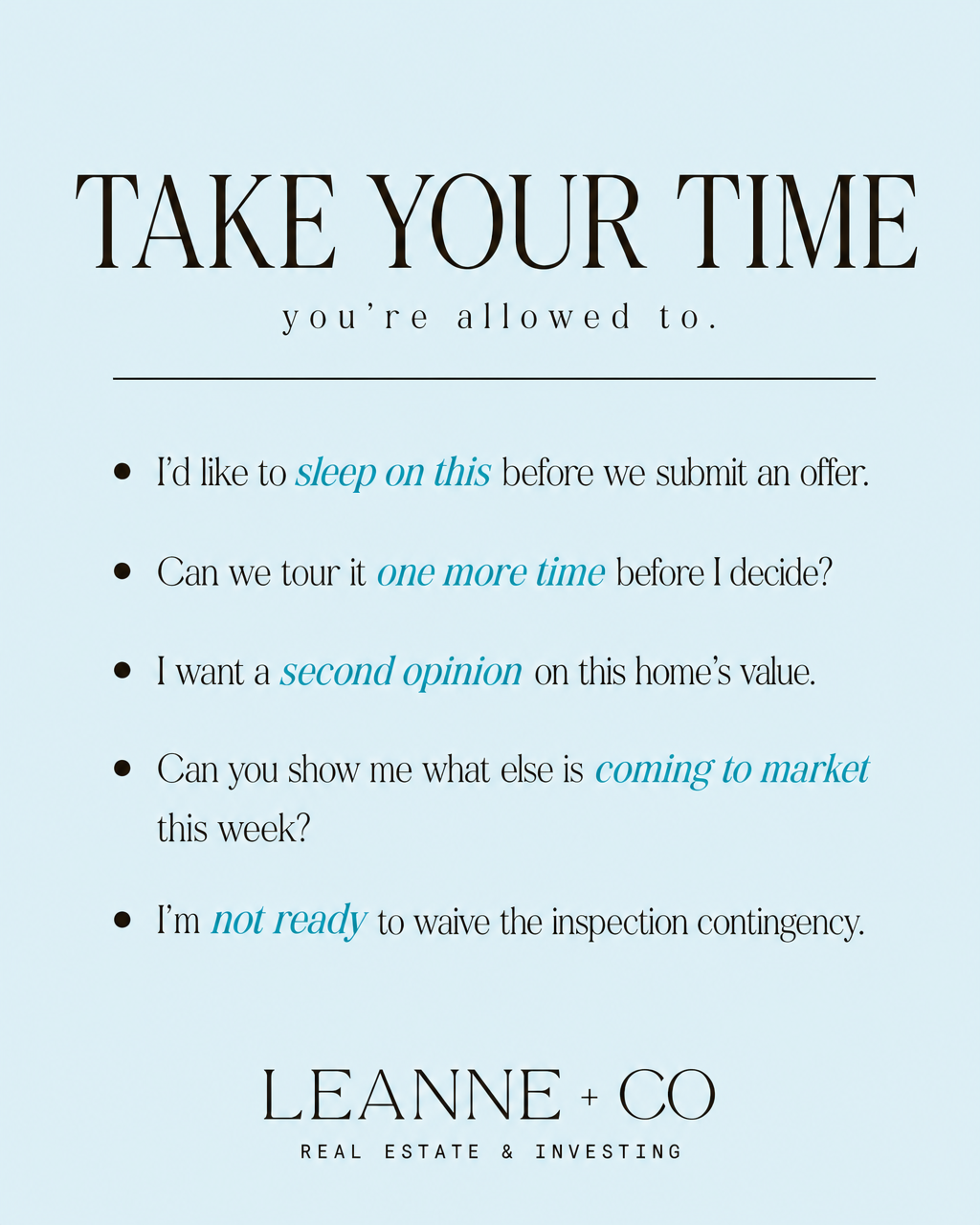Take Your Time…
