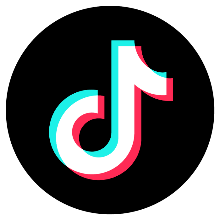 TikTok logo with a black background.