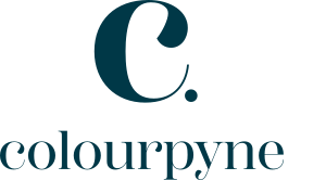 Logo with a stylized letter 'C' and the text 'colourpyne' beneath it.