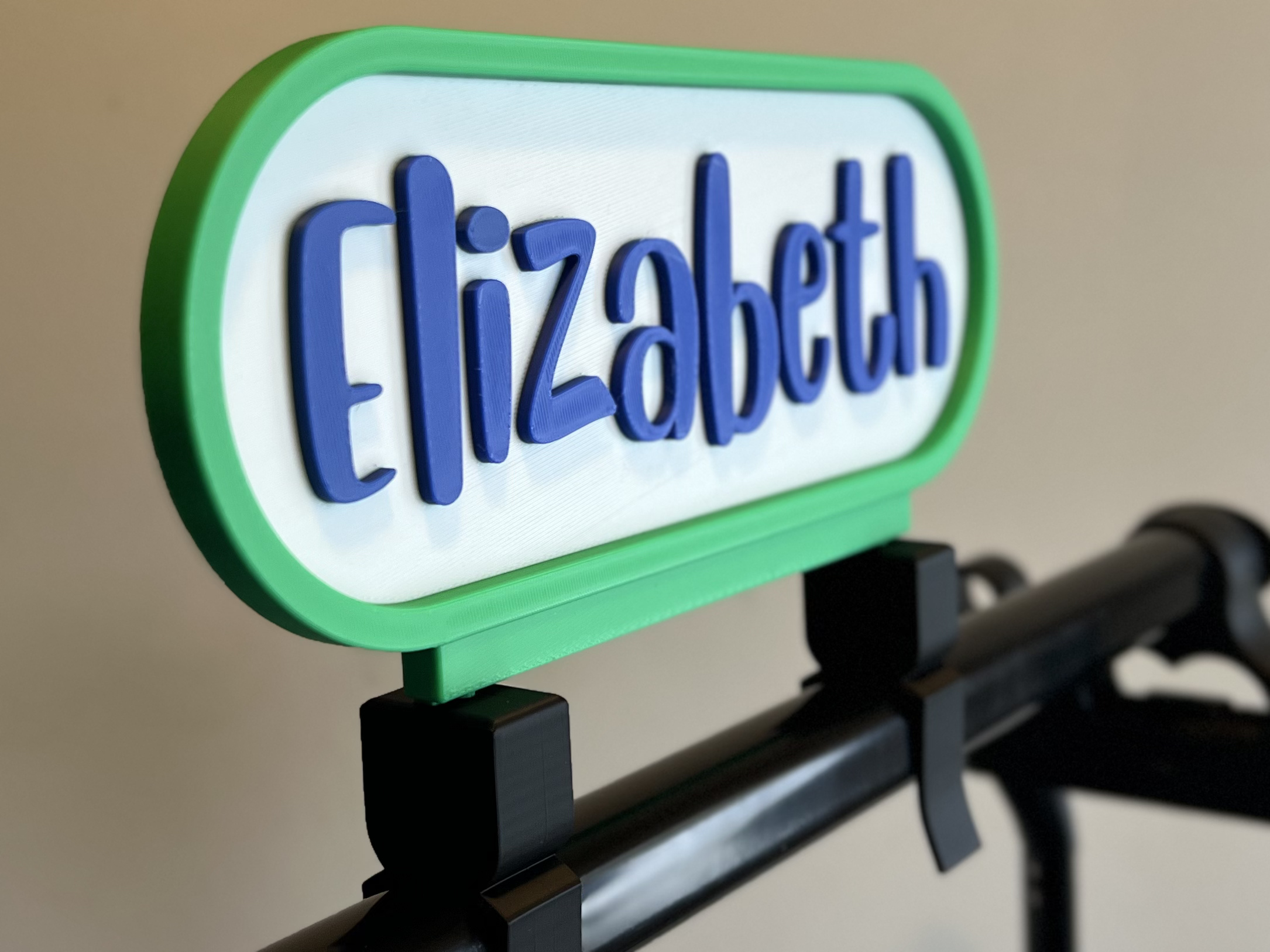 Custom 4-Color Curtain Rod Name Sign