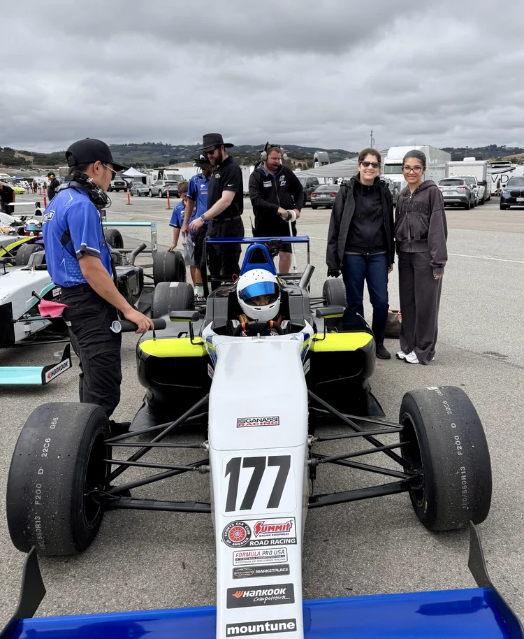 Ana Palestro in the #177 Kiwi Motorsport F4 car on the Laguna Seca grid, June 2026