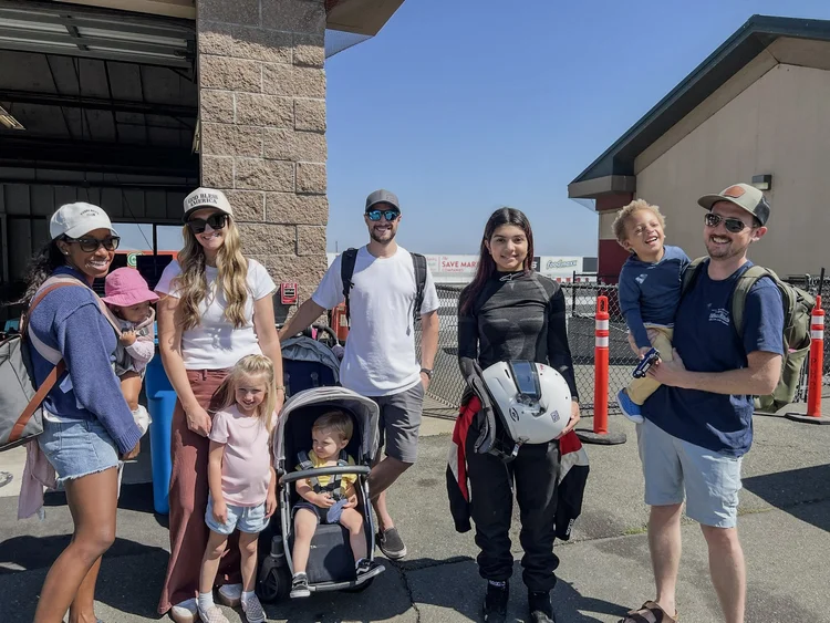 Ana Palestro with family and young fans at Sonoma Raceway, September 2025