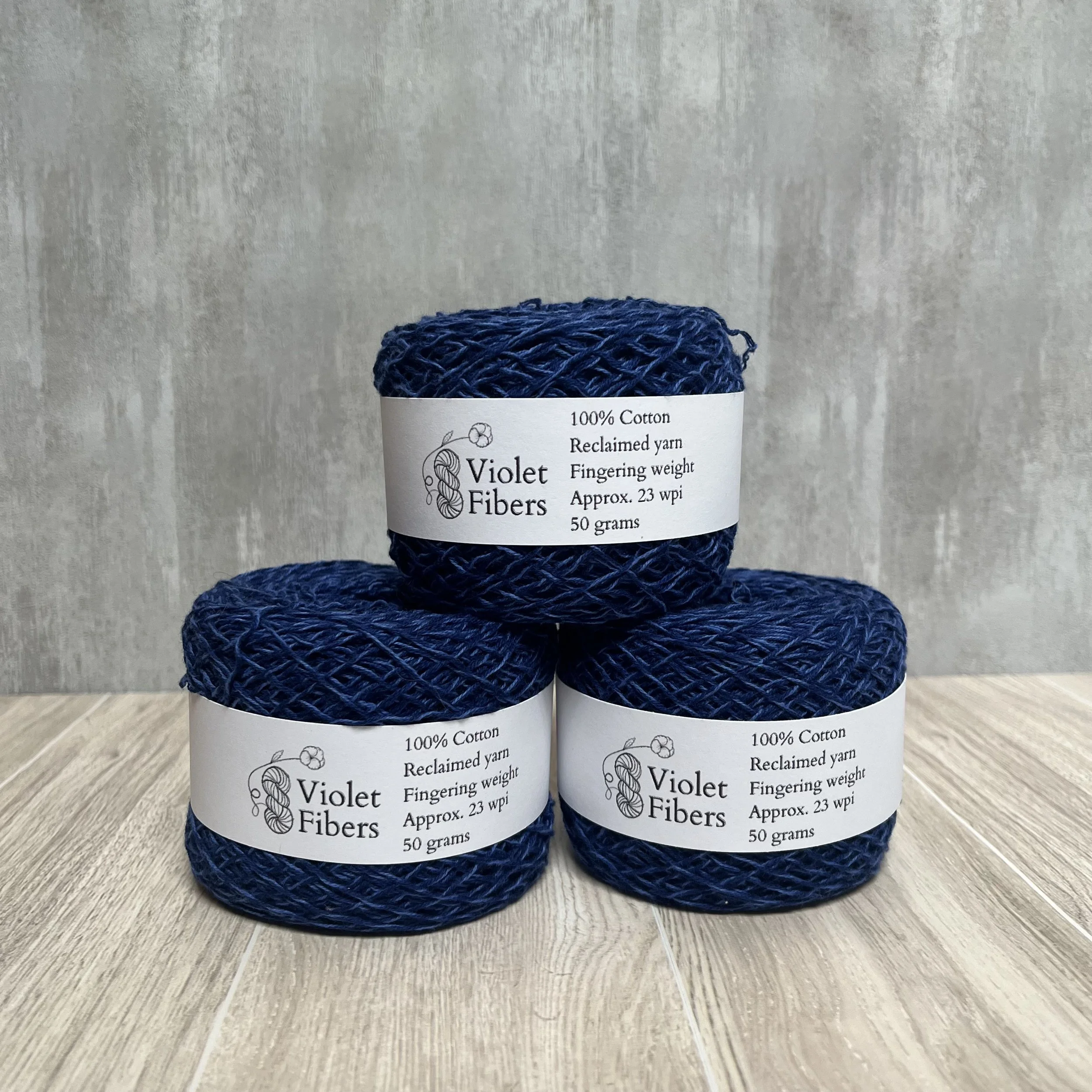 Reclaimed Cotton Yarn - Fingering Weight - Royal Blue