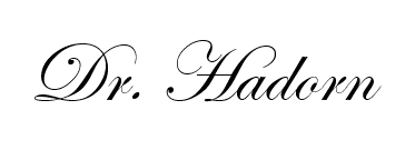 Text reading "Dr. Hadorn" in elegant cursive font