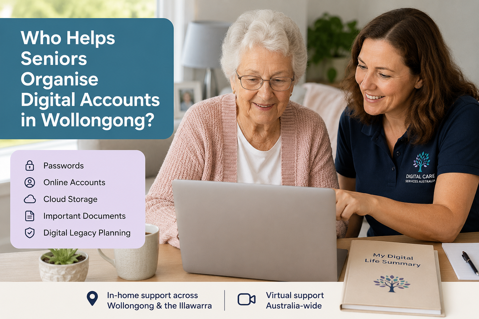 Who Helps Seniors Organise Digital Accounts in Wollongong?