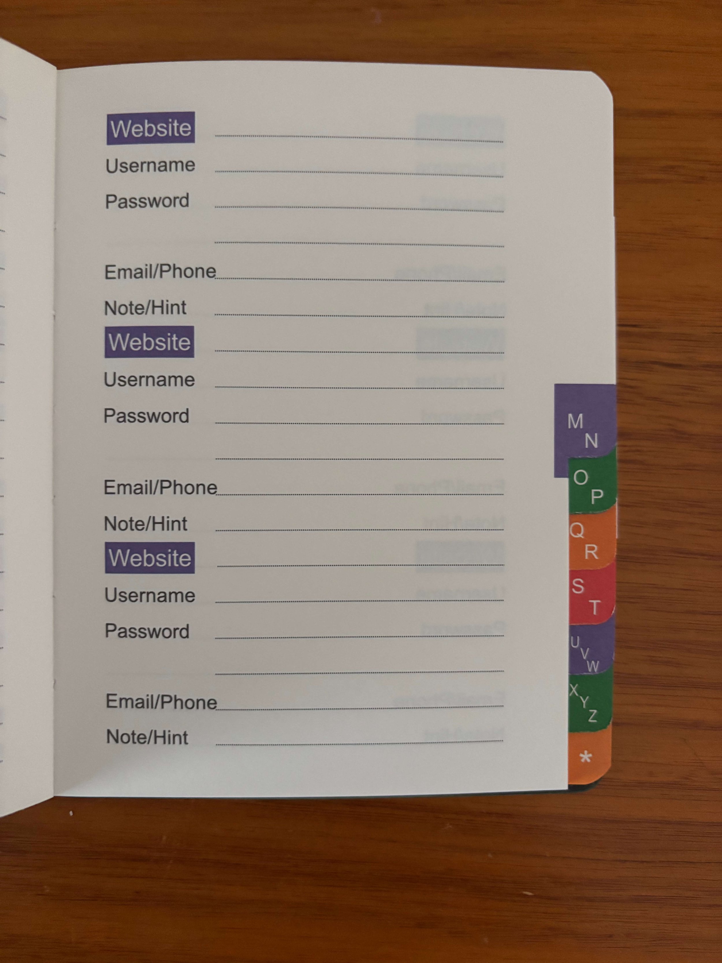 Digital Care Services Password Book