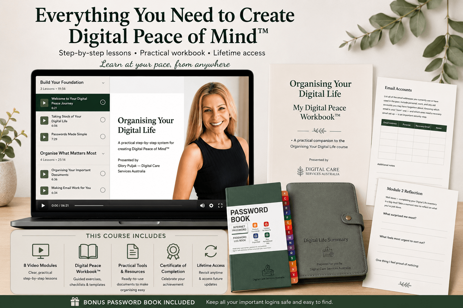 Complete Digital Organisation System | Journal + Online Course + Password Book