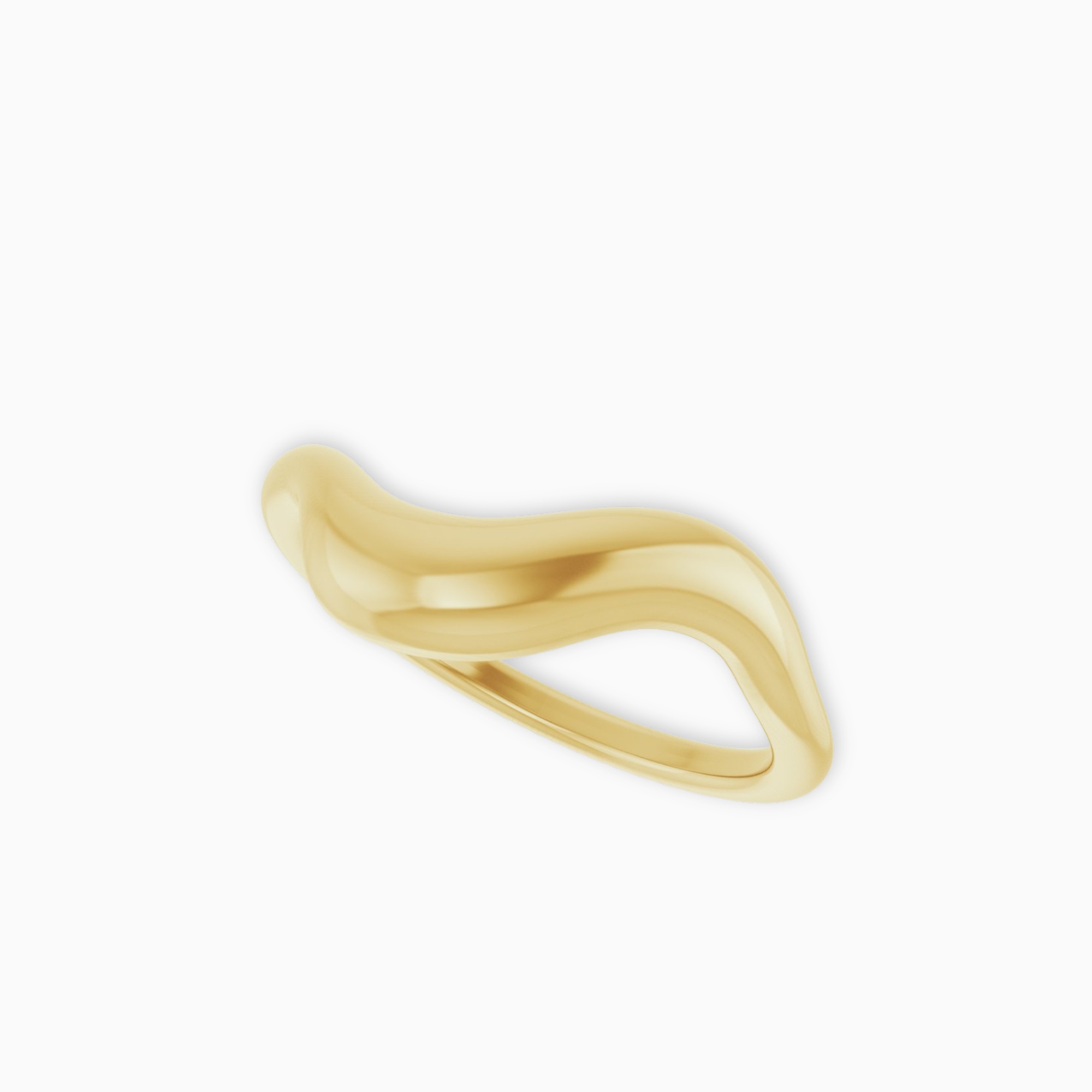 Crest Ring sculptural 14K yellow gold wave ring angled view
