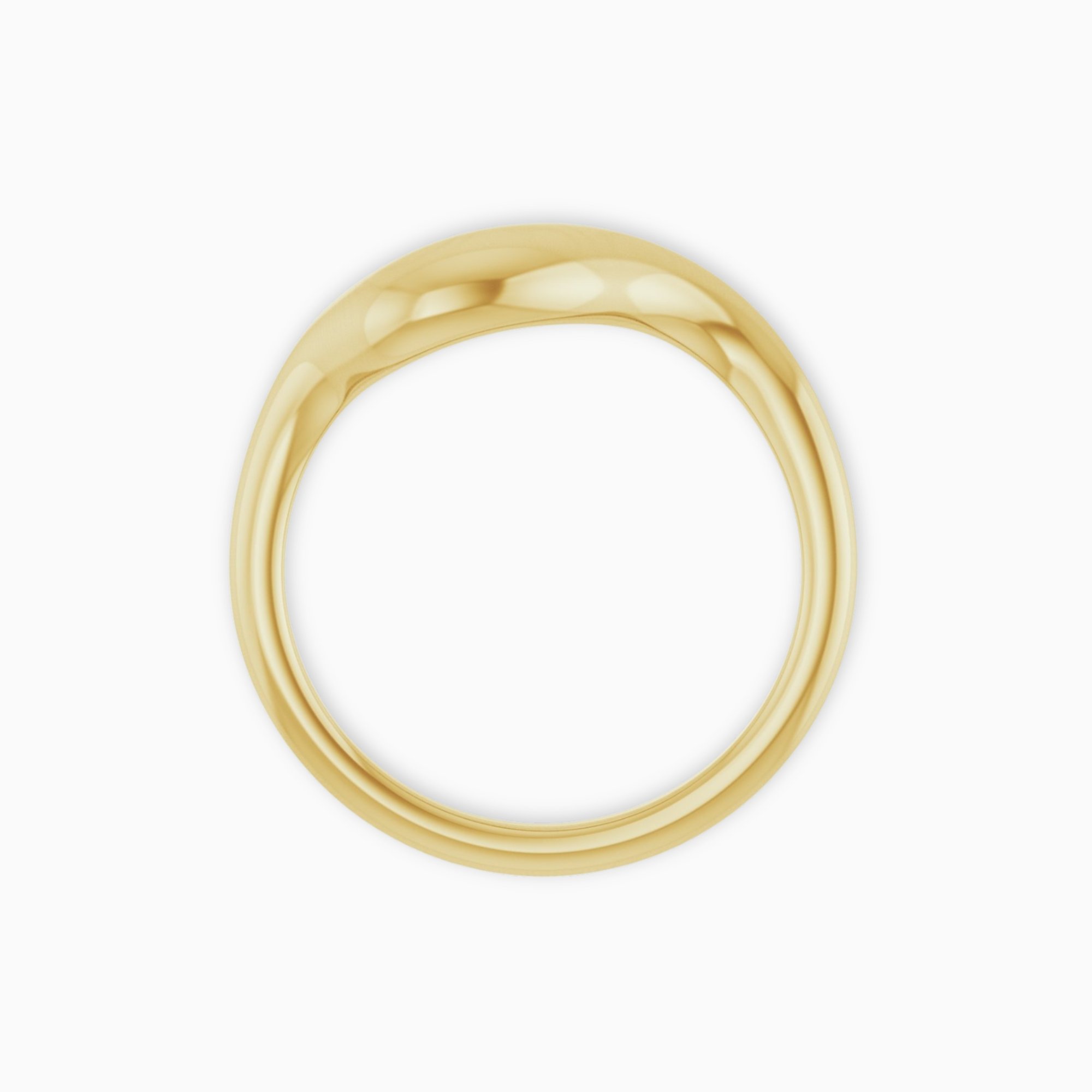 Crest Ring sculptural 14K yellow gold organic wave band view