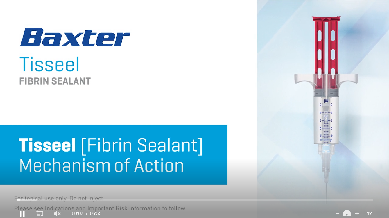 Image of Baxter Tisseel fibrin sealant product box with a syringe illustration on the right - ready to be used for no-stitch pterygium surgery