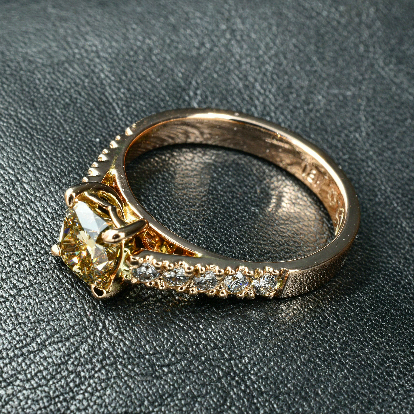 Rose Gold Cognac Diamond Engagement Ring