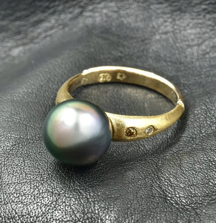 SOLD - Cook Island Pearl & Argyle Diamond Ring